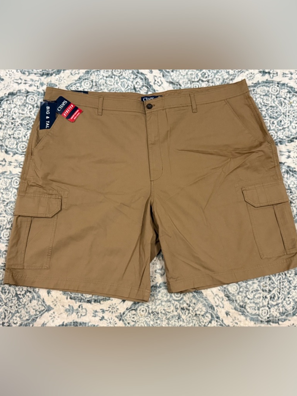 Chaps Shorts Big & Tall Flat Front Stretch Cargo